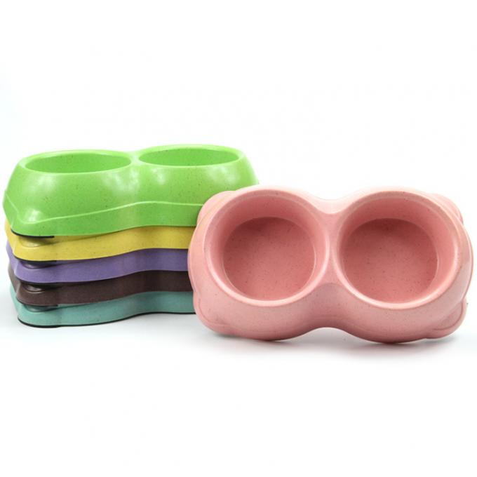 가장 좋은 가격으로 내구성 있는 두 배 대나무 휴대용 개&고양이 음식 그릇 0