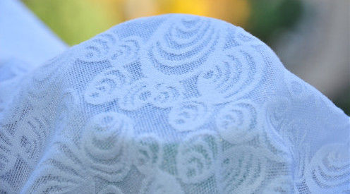 품질  White Jacquard Upholstery Fabric Wedding Dress Fabric 57/58" Width LOYAL Brand OEM 공장
