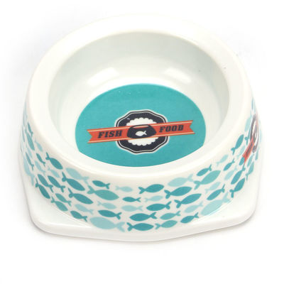 개 고양이 둥근 플라스틱 물 음식 먹기 접시 물